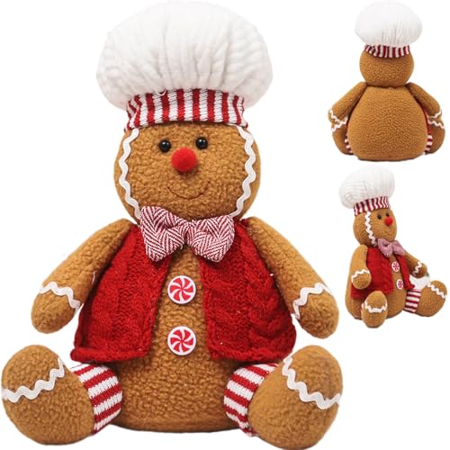 Weihnachtsgingerbread Mann Plüsch mit Hut - süßes Lebkuchen -Stofftier für Urlaub, Weihnachtsdekorationen (Junge), Puppen, Puppen von Lawnrden