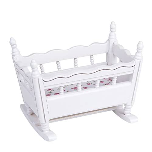 Weiße Holz 1:12 Miniaturbabypuppe Krippenbett Puppenhaus Dekoration | Puppenhaus Kinderbett Weiße Holz 1:12 Miniaturbabypuppe Krippenbett Puppenhaus Dekoration | Puppenhaus Kinderbett von Lawnrden
