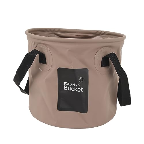 Lazmin112 10L Zusammenklappbarer Eimer mit Griff, Langlebiger Klappschale Zum Campingfischen, Langlebiger Tragbarer Eimer für das Reisen Wandern (Sand) von Lazmin112