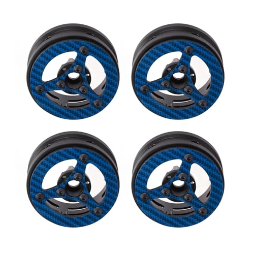 Lazmin112 Carbon Faser RC Wheel Rand, Stabile Fahrbedienungsfahrzeugfelder 4pcs für 1/10 Modell Crawler für SCX10 (Blue) von Lazmin112