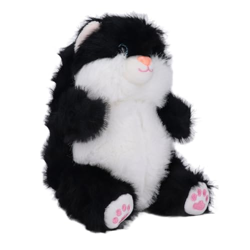 Lazmin112 Cat Plüschspielzeug, Spielerische Leichtigkeit Zeitloser Begleiter Ausgestopfter Katze Kuschelnder Partner Lebenseik für Mädchen Frauen (Black) von Lazmin112