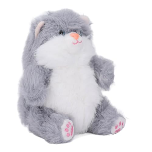 Lazmin112 Cat Plüschspielzeug, Spielerische Leichtigkeit Zeitloser Begleiter Ausgestopfter Katze Kuschelnder Partner Lebenseik für Mädchen Frauen (Gray) von Lazmin112
