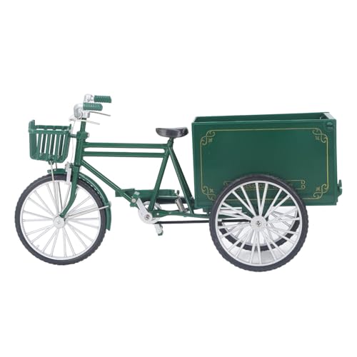 Lazmin112 Dreiradfahrradmodell, Regalzubehör Ornament Realistische Vintage -Dreiradmodell -Speicherfunktion Home Decor Metal für Zuhause (Green) von Lazmin112