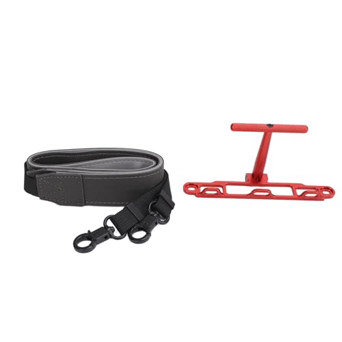 Lazmin112 Drohnenfernbedienungshalterung, Drohnen -RC -Stützklasse Leder Lanyard Aluminiumlegierung Bequemer Griff für den Außenaufnahmen (Rot) von Lazmin112