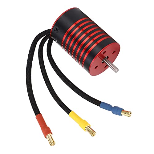 Lazmin112 Hochtorsion Gtskytenrc 2838 Bürstenloser Motor 4 Pole RC Bürstenloser Motor 50000 U/min für 1/14 1/16 RC -Auto Schwarz Red, Stabiler Hoher Effizienzmotor für HPI (3200KV) von Lazmin112
