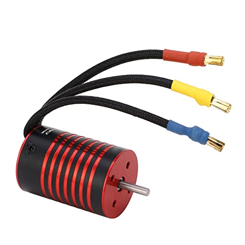 Lazmin112 Hochtorsion Gtskytenrc 2838 Bürstenloser Motor 4 Pole RC Bürstenloser Motor 50000 U/min für 1/14 1/16 RC -Auto Schwarz Red, Stabiler Hoher Effizienzmotor für HPI (3700KV) von Lazmin112