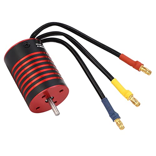 Lazmin112 Hochtorsion Gtskytenrc 2838 Bürstenloser Motor 4 Pole RC Bürstenloser Motor 50000 U/min für 1/14 1/16 RC -Auto Schwarz Red, Stabiler Hoher Effizienzmotor für HPI (4400KV) von Lazmin112