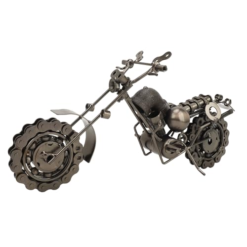 Lazmin112 Motorradmodell, Retro Große Sammelbare Handgefertigte Exquisite Motorrad -Ornament für Büro für Buchregal (Silber groß) von Lazmin112