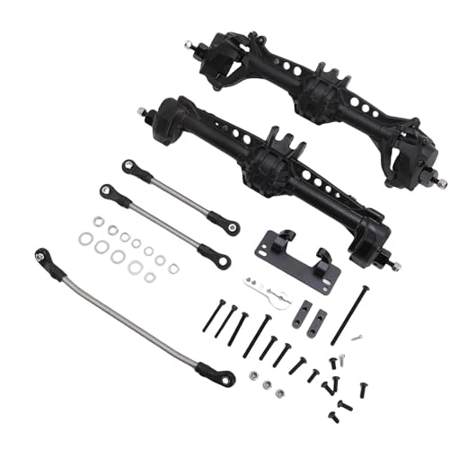 Lazmin112 RC Crawler Upgraded Achs Set Langlebige Matte Textur für Stabilen Operationen Ersatz für Axiale Scx10 1/10 Skala RC -Auto Vorne Hinterachse für Enthusiasten (Black) von Lazmin112