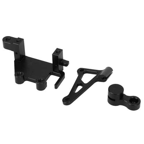Lazmin112 RC -Lenkservo -Set, Feine Bearbeitete Stabile Leistung Hochfestigkeit Ersatz RC Lenkungsgetriebe Halterung Set für Electric Motorcycle (Black) von Lazmin112