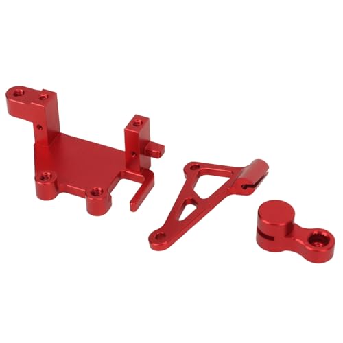 Lazmin112 RC -Lenkservo -Set, Feine Bearbeitete Stabile Leistung Hochfestigkeit Ersatz RC Lenkungsgetriebe Halterung Set für Electric Motorcycle (Rot) von Lazmin112