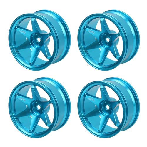 Lazmin112 RC -Radfelgen, Aluminiumlegierung Langlebiger CNC -Bearbeitung 4PCS RC Autorad Nabe für 1/10 Autozubehör (Blue) von Lazmin112