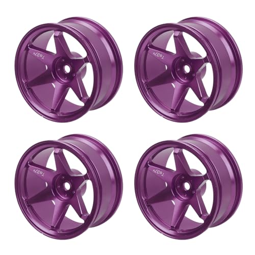 Lazmin112 RC -Radfelgen, Aluminiumlegierung Langlebiger CNC -Bearbeitung 4PCS RC Autorad Nabe für 1/10 Autozubehör (Purple) von Lazmin112