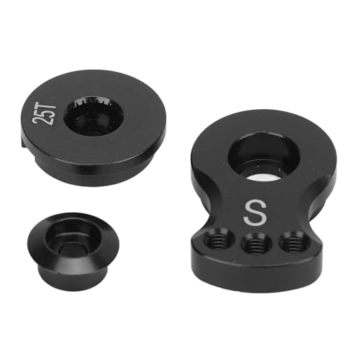 Lazmin112 RC -Servoarm, Korrosionswiderstand 25T Lenkarm Easy Installation Leichtes Aluminiumlegierung Zahnradschutz für 1/10 Fernbedienungssteuerautos (Black) von Lazmin112