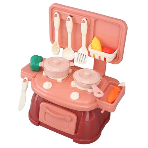 Lazmin112 Täuschen Sie Food Küchenspielzeug, Alles in One Kids Kitchen -Spielset Utensils Accessoires Interaktiv Realistisch für das Kochen für Mädchen (Rot) von Lazmin112