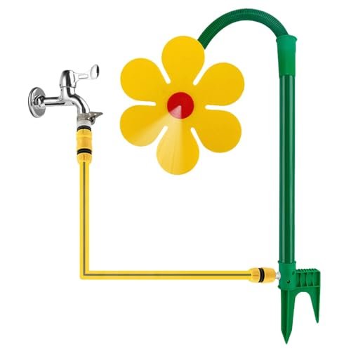 2025 Neueste Tanzende Gänseblümchen Sprinkler, Crazy Daisy Wasser, 360° Rotierender Rasensprenger mit Spaßfaktor für Garten, Rasen & Kinder, Bewässerungssystem für Gartenrasen (Weib) von Lbotr