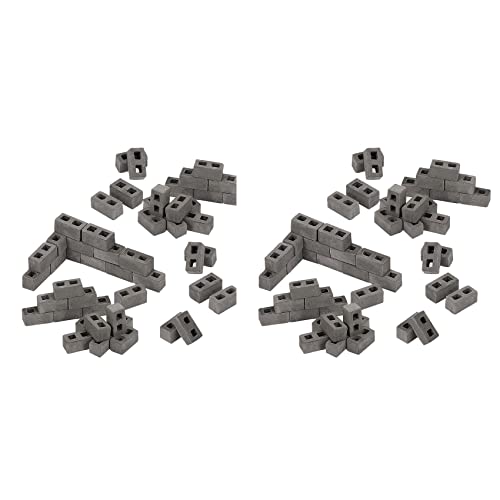 Lckiioy 180 Packungen Cinder Blocks MaßStab 1:12 Mini Bricks Beton Miniatur Bricks Winzige Landschaft Gestaltung Puppenhaus Zubehör von Lckiioy