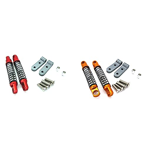 Lckiioy 2 Set für D12 RC Truck Auto Upgrades Teile Metall Heckdämpfer mit Halterung Festsitz, Rot und Gelb von Lckiioy