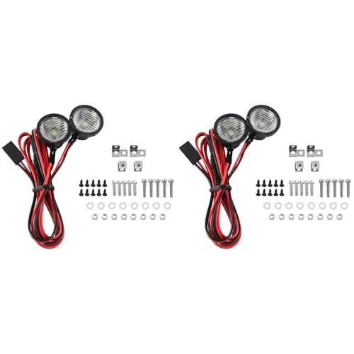 Lckiioy 4 Stück LED-Leuchten Scheinwerfer Scheinwerfer für 1/10 RC Crawler Car TRX4 TRX6 Axial SCX10 90046 Wraith RR10 VS4-10 von Lckiioy