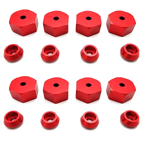 Lckiioy 8 STÜCKE 5 mm Bis 12 mm Metall-Kombinierer-Radnaben-Sechskantadapter für D12 C24 C34 B24 B36 MN D90 D99 Rot von Lckiioy