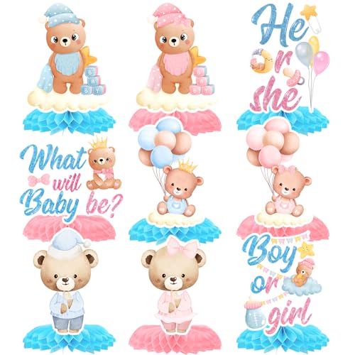 12 Stück Bär Gender Reveal Honeycomb Tafelaufsätze He or She Baby Geschlecht Offenbarung Party Dekorationen Junge oder Mädchen Bär Tischthema Tafelaufsätze Dekorationen Zubehör für Babyparty 12 Stück Bär Gender Reveal Honeycomb Tafelaufsätze He or She Baby Geschlecht Offenbarung Party Dekorationen Junge oder Mädchen Bär Tischthema Tafelaufsätze Dekorationen Zubehör für Babyparty von Lcnjscgo