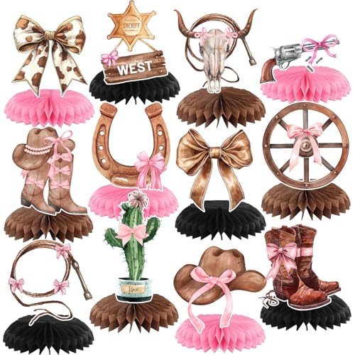12 Stück Kokettschleife Cowgirl Wabenaufsätze Westernschleife Cowgirl Geburtstag Party Dekorationen Stiefel oder Schleifen Rodeo Pink Cowgirl Tischdekoration Dekorationen für Babyparty 12 Stück Kokettschleife Cowgirl Wabenaufsätze Westernschleife Cowgirl Geburtstag Party Dekorationen Stiefel oder Schleifen Rodeo Pink Cowgirl Tischdekoration Dekorationen für Babyparty von Lcnjscgo