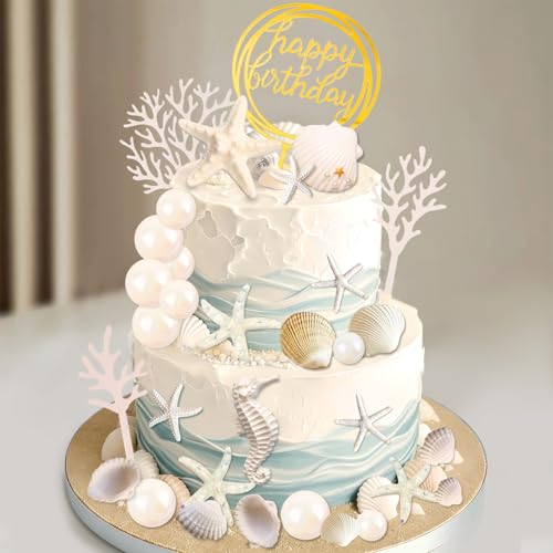 34 Stück Strandmuschel-Kuchenaufsätze, Strandmuschel-Kuchendekorationen, Geburtstagsparty-Dekorationen unter dem Meer, Ozean, Kuchendekoration für Sommer, Ozean, Seestern, Themenpartyzubehör 34 Stück Strandmuschel-Kuchenaufsätze, Strandmuschel-Kuchendekorationen, Geburtstagsparty-Dekorationen unter dem Meer, Ozean, Kuchendekoration für Sommer, Ozean, Seestern, Themenpartyzubehör von Lcnjscgo