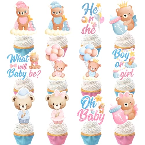 Cupcake-Topper mit Bärenmotiv, für Babypartys, 24 Stück von Lcnjscgo
