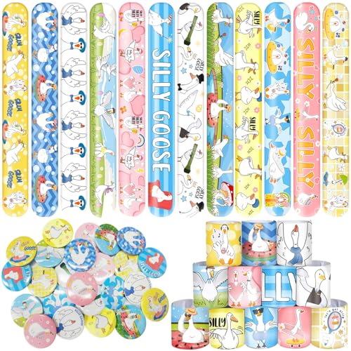 Lcnjscgo 48 Stück alberne Gans-Partygeschenke, 24 Stück lustige alberne Gänse-Slap-Armbänder, 24 Stück alberne Gänseabzeichen, Silly Goose Geburtstagsparty-Dekorationen, Zubehör für Kinder Lcnjscgo 48 Stück alberne Gans-Partygeschenke, 24 Stück lustige alberne Gänse-Slap-Armbänder, 24 Stück alberne Gänseabzeichen, Silly Goose Geburtstagsparty-Dekorationen, Zubehör für Kinder von Lcnjscgo