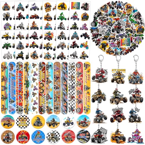 Lcnjscgo 98 Stück ATV-Partygeschenke, Vierrad, ATV, Dirtbike, temporäre Tattoos, Slap Armbänder, Schlüsselanhänger, Aufkleber für ATV, Geburtstagsparty, Dekorationen, Zubehör, Geschenke für Kinder Lcnjscgo 98 Stück ATV-Partygeschenke, Vierrad, ATV, Dirtbike, temporäre Tattoos, Slap Armbänder, Schlüsselanhänger, Aufkleber für ATV, Geburtstagsparty, Dekorationen, Zubehör, Geschenke für Kinder von Lcnjscgo