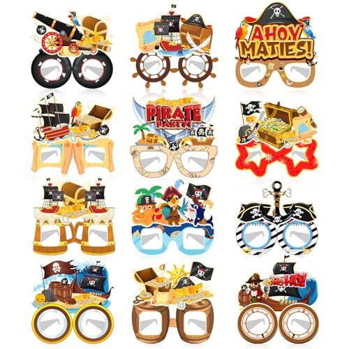 Lcnjscgo Piraten-Party-Papierbrillen, 24 Stück, Piraten-Partyzubehör, Piraten-Geburtstagsparty-Dekorationen, Geschenke, Foto-Requisiten für Kinder, Jungen, Mädchen Lcnjscgo Piraten-Party-Papierbrillen, 24 Stück, Piraten-Partyzubehör, Piraten-Geburtstagsparty-Dekorationen, Geschenke, Foto-Requisiten für Kinder, Jungen, Mädchen von Lcnjscgo
