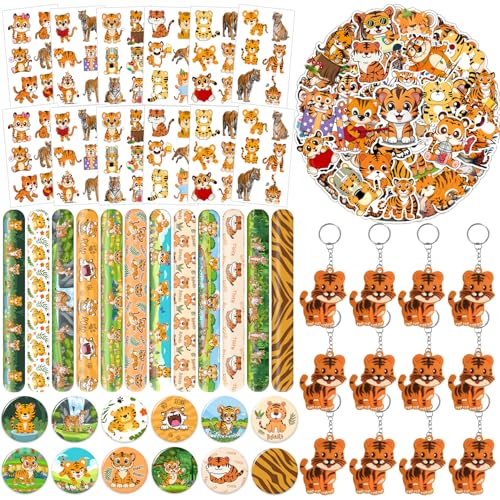 Tiger-Partygeschenke, temporäre Tattoos, Schlag-Armbänder, Schlüsselanhänger, Aufkleber für Dschungel, Safari, Tiger, Partygeschenke, Geburtstagsparty-Dekorationen, Geschenke für Kinder, Klassenzimmer Tiger-Partygeschenke, temporäre Tattoos, Schlag-Armbänder, Schlüsselanhänger, Aufkleber für Dschungel, Safari, Tiger, Partygeschenke, Geburtstagsparty-Dekorationen, Geschenke für Kinder, Klassenzimmer von Lcnjscgo