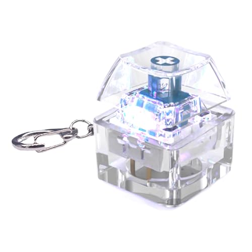 1PC 1-Taste LED Light Tastaturklicks Spielzeugschlüsselkap Tester Für Stressabbau Und Sensorische Spiele Semi Clear Relaxation Tool Für Angstzustände von Ldabrye