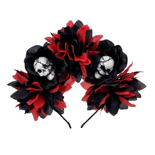 Blumenkrone Stirnband Halloween Cincos des Mayoes Party Kostüm Skelett Blumen Kopfschmuck Tag der Toten Kopfschmuck Halloween Dia Los Muerto Party Kostüm von Ldabrye