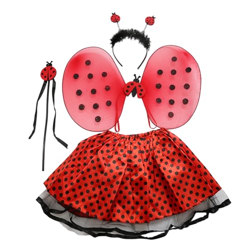 Kostüm für Kinder, Mädchen, Damen, Stirnbänder, Tutus, Rock, Stern, Marienkäfer, Flügel-Set für Halloween, Cosplays, Party, Halloween von Ldabrye