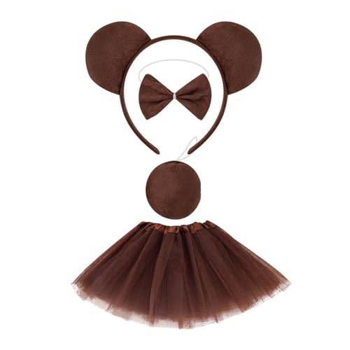 Ldabrye Bärenohr Hair Hoop Kostümzubehör Kopfbedeckung Make Up Dekorationen Plüsch Bären Haar Band Halloween Stirnband von Ldabrye