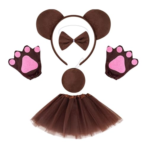 Ldabrye Bärenohr Hair Hoop Kostümzubehör Kopfbedeckung Make Up Dekorationen Plüsch Bären Haar Band Halloween Stirnband von Ldabrye