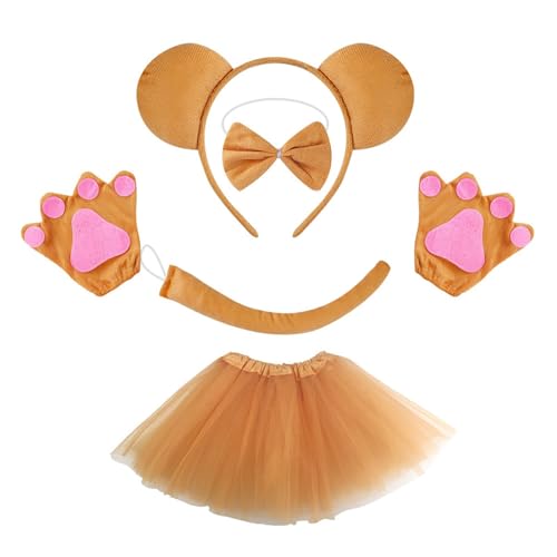 Ldabrye Bärenohr Hair Hoop Kostümzubehör Kopfbedeckung Make Up Dekorationen Plüsch Bären Haar Band Halloween Stirnband von Ldabrye