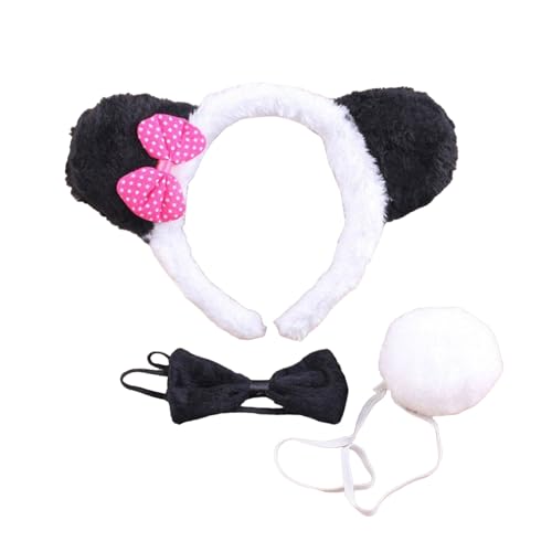 Ldabrye Bühnen-Kostüm-Set, Plüsch, Anime-Ohr, Stirnband/Schwanz/Fliege, Outfit-Set für Kinder, Cosplay, Maskeraden, Partyzubehör Ldabrye Bühnen-Kostüm-Set, Plüsch, Anime-Ohr, Stirnband/Schwanz/Fliege, Outfit-Set für Kinder, Cosplay, Maskeraden, Partyzubehör von Ldabrye