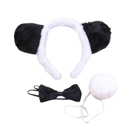 Ldabrye Bühnen-Kostüm-Set, Plüsch, Anime-Ohr, Stirnband/Schwanz/Fliege, Outfit-Set für Kinder, Cosplay, Maskeraden, Partyzubehör Ldabrye Bühnen-Kostüm-Set, Plüsch, Anime-Ohr, Stirnband/Schwanz/Fliege, Outfit-Set für Kinder, Cosplay, Maskeraden, Partyzubehör von Ldabrye