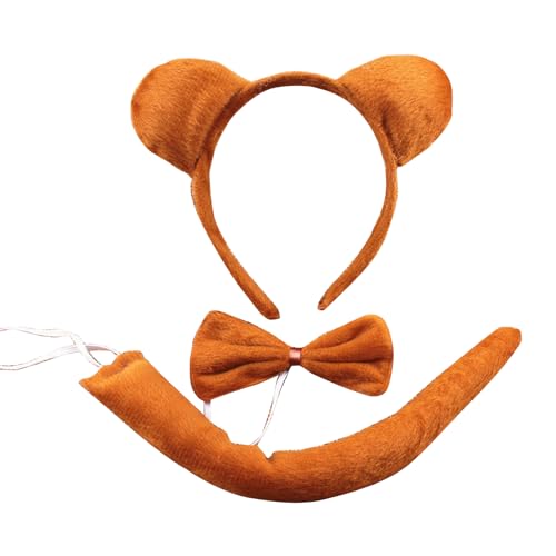 Ldabrye Bühnen-Kostüm-Set, Plüsch, Anime-Ohr, Stirnband/Schwanz/Fliege, Outfit-Set für Kinder, Cosplay, Maskeraden, Partyzubehör Ldabrye Bühnen-Kostüm-Set, Plüsch, Anime-Ohr, Stirnband/Schwanz/Fliege, Outfit-Set für Kinder, Cosplay, Maskeraden, Partyzubehör von Ldabrye