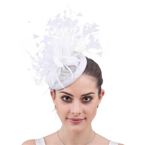 Ldabrye Fascinator für Damen, Flapper-Kostüm, Hut, Haarspange für Pferderennen, Rollenspiele, Pillbox, Hut, Teaparty, Hochzeit, Requisiten, Sinamay, atmungsaktiv, Sinamay Fascinator von Ldabrye