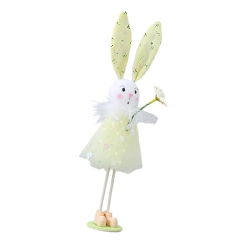 Ldabrye Frühlingstierfigur, Dekoration, stehende Puppen mit Garnrock, Blumendesign, Tier-Zwerge für Heimdekoration und Kinder von Ldabrye