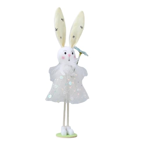 Ldabrye Frühlingstierfigur, Dekoration, stehende Puppen mit Garnrock, Blumendesign, Tier-Zwerge für Heimdekoration und Kinder von Ldabrye