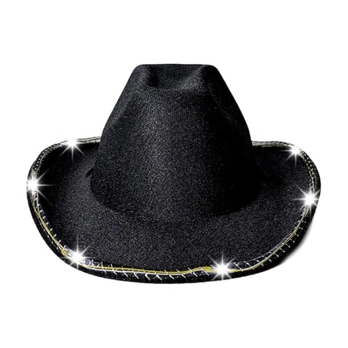 Ldabrye Funkelnder LED-beleuchteter Hut, verstellbarer Riemen, Cosplay-Kappen, Kopfbedeckung, Zubehör, Helligkeit, sicher, Nachtgebrauch, Rollenspiel, Kostüm, LED-Cowboy-Kappen Ldabrye Funkelnder LED-beleuchteter Hut, verstellbarer Riemen, Cosplay-Kappen, Kopfbedeckung, Zubehör, Helligkeit, sicher, Nachtgebrauch, Rollenspiel, Kostüm, LED-Cowboy-Kappen von Ldabrye