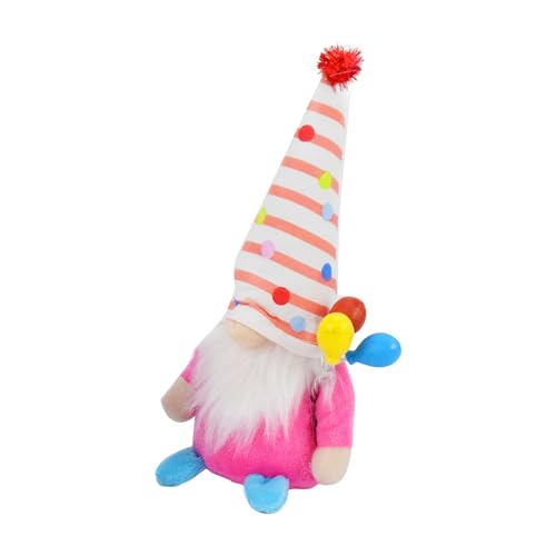 Ldabrye Geburtstag Farbenfrohe Schwedische Plüschpuppen Mit Luftballons Kuchen Für Heimtomtes Elfen Stofftierstufte Tablett Orament von Ldabrye
