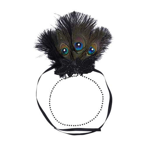 Ldabrye Gefiedertes Stirnband mit Perlenquasten im 1920er-Jahre-Stil, Rollenspiel-Kopfschmuck, Kostümzubehör für Damen, Hochzeit, Abschlussball, Maskerade, sicherer Kopfschmuck Ldabrye Gefiedertes Stirnband mit Perlenquasten im 1920er-Jahre-Stil, Rollenspiel-Kopfschmuck, Kostümzubehör für Damen, Hochzeit, Abschlussball, Maskerade, sicherer Kopfschmuck von Ldabrye