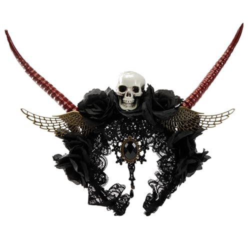Ldabrye Gothic Horn Witch Party Rose Haare Hoop Halloween Rose Rollenspiele Kostüm Proms Party Live Show Kopfbedeckung Ldabrye Gothic Horn Witch Party Rose Haare Hoop Halloween Rose Rollenspiele Kostüm Proms Party Live Show Kopfbedeckung von Ldabrye