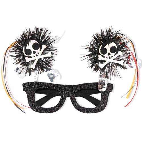 Ldabrye Halloween Brille Festliche Brille Lametta Halloween Party Dekorationen Halloween Einzigartige Skelett Foto Requisiten von Ldabrye