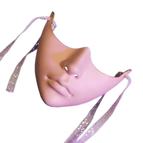 Ldabrye Halloween-Kostüm, Maskerade, weißes halbes Gesicht für Damen und Herren, Cosplay-Enthusiasten, Maskerade-Dekoration Ldabrye Halloween-Kostüm, Maskerade, weißes halbes Gesicht für Damen und Herren, Cosplay-Enthusiasten, Maskerade-Dekoration von Ldabrye